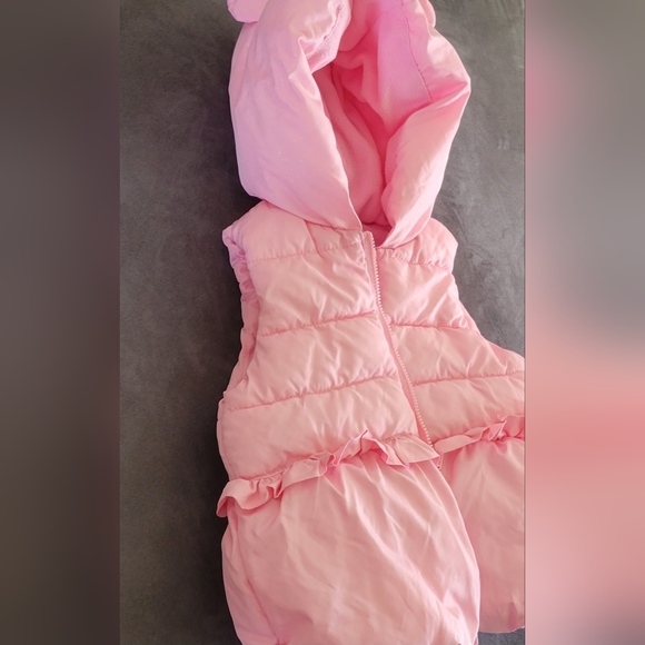Girls 3T Gymboree Pink Puff Jacket Hooded Vest - Picture 4 of 8